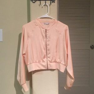 Zara cropped bomber jacket.